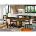 thumbnail image 2 of LAMZ5-N8-32 - Kitchen Table and 4 Light Beige Chairs - Antique Walnut Finish, 2 of 2