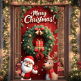 thumbnail image 3 of Gingerbread House Holiday Banner Christmas Decoration Cartoon Design Santa Theme for Christmas Party Children Celebration Indoor Decor, 3 of 9
