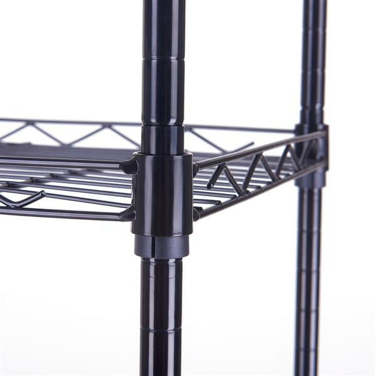 Alvantor 4 Tier Wire Shelving Unit, Metal Storage Rack with Adjustable Feet, 16"W x 12"D x 50"H, Black