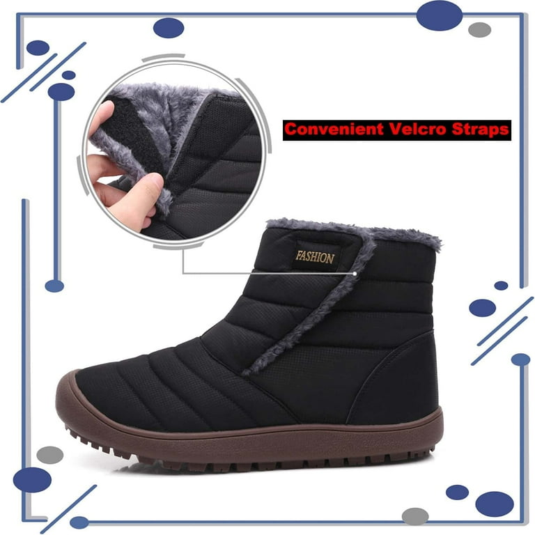 Mens winter boots outlet with velcro straps