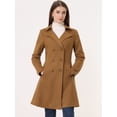 thumbnail image 3 of Abrigo Largo Elegante de Invierno con Solapa y Doble Botonadura para Mujer marrón L, 3 of 5