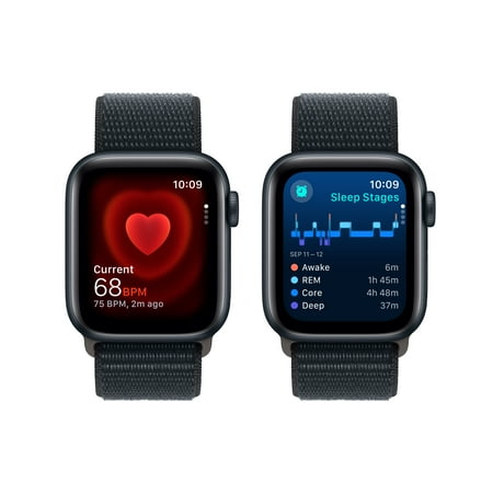 Apple Watch SE 2nd Generation (GPS + Cellular) 40mm Midnight Aluminum Case with Midnight Sport Loop - Midnight