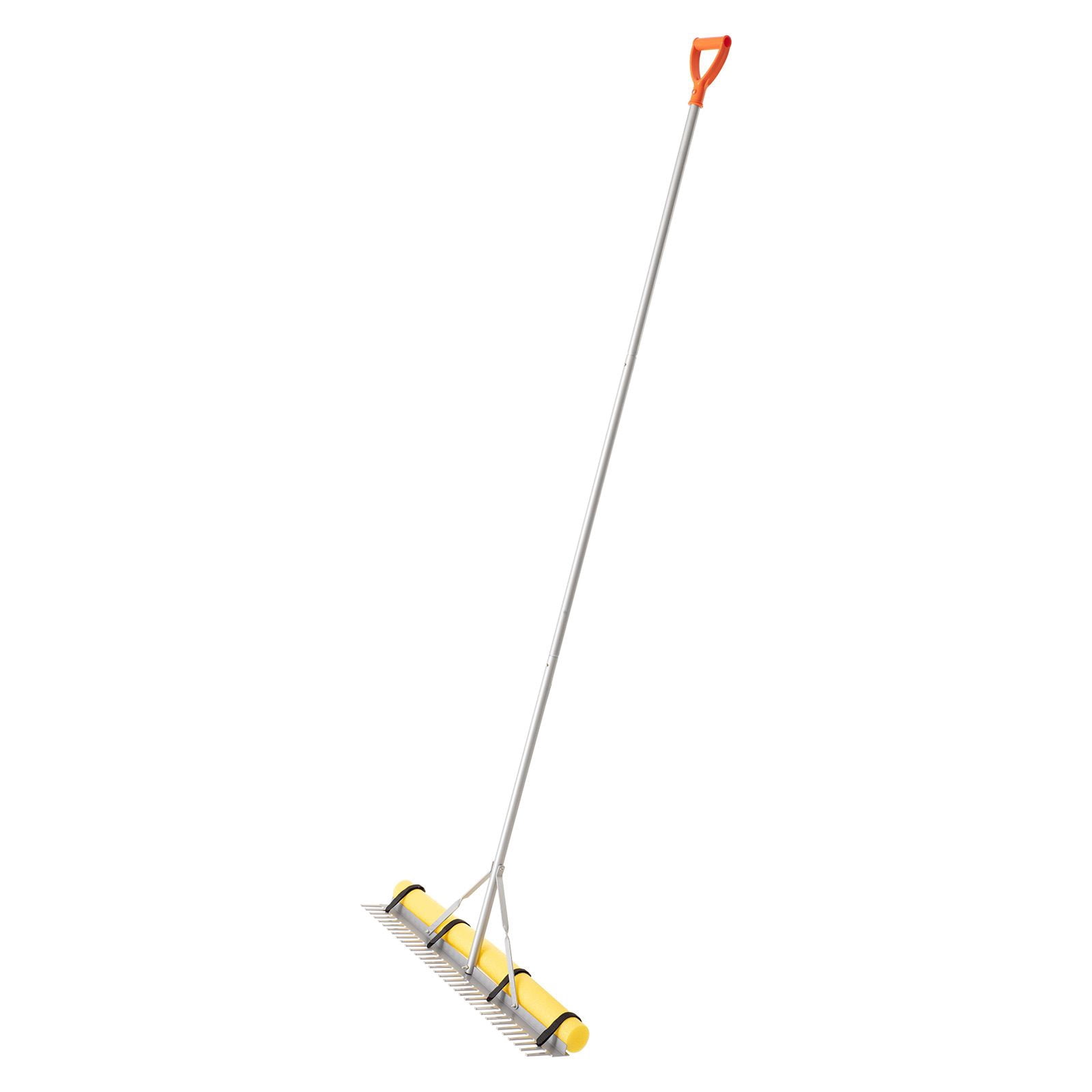Landscape Rake 36" Wide with 102" Adjustable Handle, Aluminum Alloy, 51.84ft Rope, Buoyant Foam for Lake Pond Weeds Leaves Clearing