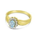 thumbnail image 3 of 14k Yellow Gold Oval Aquamarine And Diamond Ring, 3 of 6