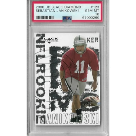

Graded 2000 UD Black Diamond Sebastian Janikowski #123 Rookie RC Football Card PSA 10 Gem Mint