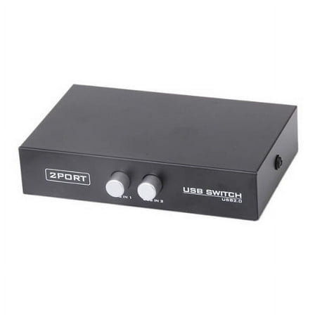 GOOHOCHY Portable 2-Port USB 2.0 Printer Scanner Sharing (Black)