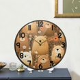 thumbnail image 4 of Cartoon Style Bears Round Acrylic Wall Clock Silent Battery Operated Home Decor for Living Room Bedroom, 4 of 7