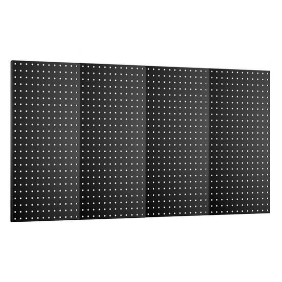 Pegboard Wall Organizer 4 PCS 24" x 12" Black Peg Board Metal Pegboard Panels for Garage Tool Storage