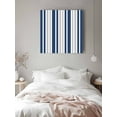 thumbnail image 3 of Canvas Print Wall Art Gray Navy Blue Stripe Minimalist Vertical Stripes Modern Art Framed Canvas Art Wall Decor Pictures Painting Morden Artwork for Living Room Bedroom, Ready to Hang, 28"x28", 3 of 4