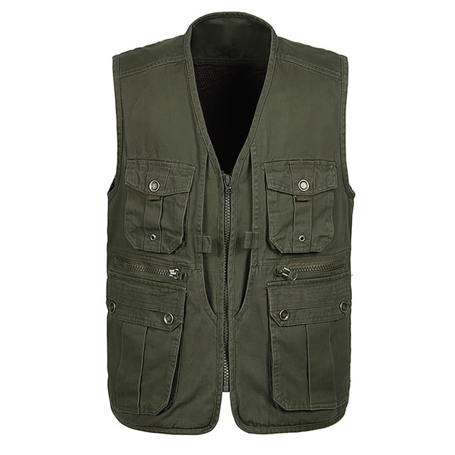 Drppepioner Men'S Outdoor Vest Leisure Jacket Lightweight Vest with Zip Many Pockets