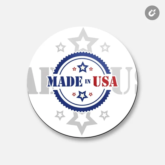 Made In Usa | 4'' X 4'' Round Decorative Magnet