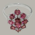 thumbnail image 5 of LBG British Made 9k White Gold Natural Pink Tourmaline Womens Promise Ring - 33 size options - Size 4.5, 5 of 6