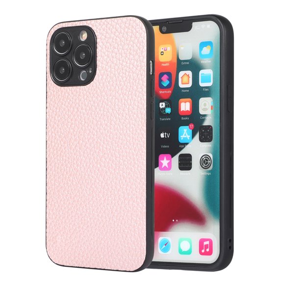 Allytech Case Compatible with iPhone 13 Pro , with lens protectionAnti-Scratch Premium PU Leather Soft TPU Bumper Shockproof Protective Phone Case for iPhone 13 Pro,Rosegold