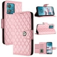 thumbnail image 6 of for Motorola Edge 40 Neo Wallet Case, Elegant Card Holder Cash Slot PU Leather Kickstand Wrist Strap Shockproof Protective Flip Women Girls Case Cover for Motorola Edge 40 Neo, Pink, 6 of 7