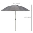 thumbnail image 3 of Outsunny Parasol de Jardin 8 Pieds Réglable pour l'Extérieur, Pare-Soleil, Gris Foncé, 3 of 10