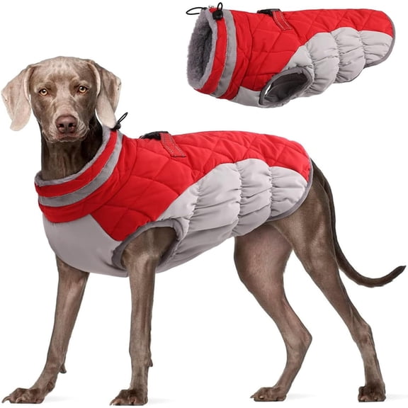 Reflective Dog Winter Coat, Adjustable Zip Up Thick Vest, M, For Small To Large Pets