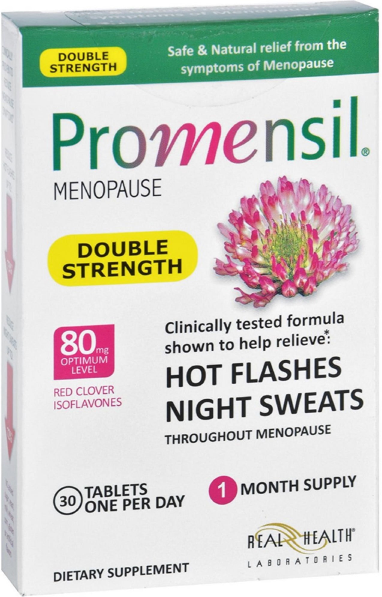 Real Health Laboratories Promensil Menopause, Double Strength, Hot