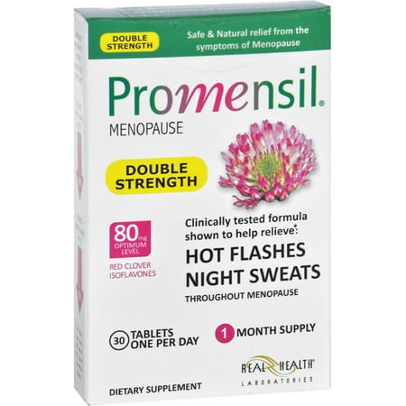 Real Health Laboratories Promensil Menopause, Double Strength, Hot Flashes & Night Sweats Tablets 30 ea (Pack of (Best Thing For Hot Flashes And Night Sweats)