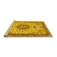 thumbnail image 2 of Ahgly Company Machine Washable Indoor Square Persian Yellow Traditional Area Rugs, 4' Square, 2 of 4