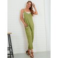 thumbnail image 4 of STARVNC Women Solid Color V Neck Sleeveless Pockets Jumpsuit, 4 of 9