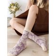 thumbnail image 4 of CoCozhu Vintage Embroidered Floral Socks for Women Combed Cotton Crew Socks, 4 of 6