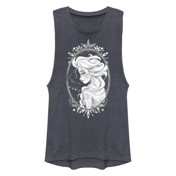 Junior's Frozen Elsa Frame Festival Muscle Graphic T-Shirt