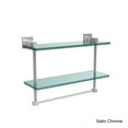 thumbnail image 5 of Montero Collection Two Tiered Glass Shelf with Integrated Towel Bar - Antique Pewter / 16 Inch, 5 of 5