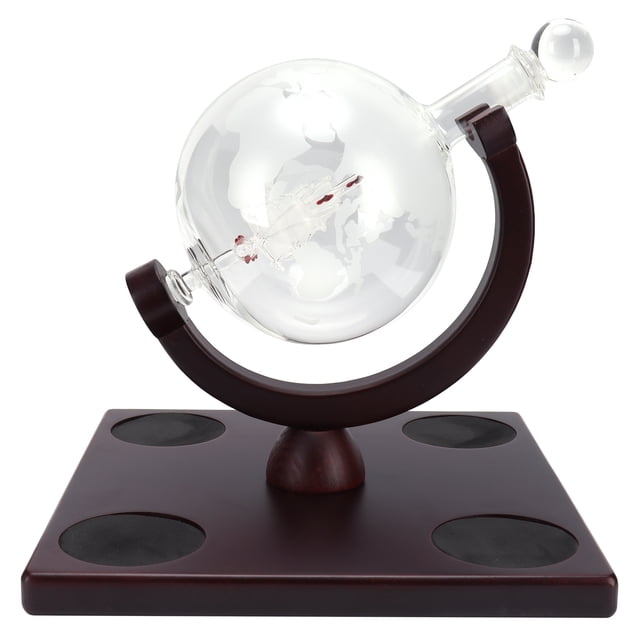 Decantador de whisky Jadeshay juego de Decantador de globo de Vidrio de borosilicato con 4 Vasos