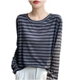 thumbnail image 2 of Zorckvet Shirts for Women Tunic Blouses Striped Casual Pullover Womens Tops Long Sleeve, 2 of 6