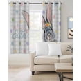 thumbnail image 2 of Happy Easter Blackout Curtains 84 Inches Long, Spring Rabbits Polka Dots Gray Plaid Thermal Insulated Black Out Curtains, Darkening Window Curtain Drapes for Bedroom Living Room 52"x84" 2 Panels, 2 of 9