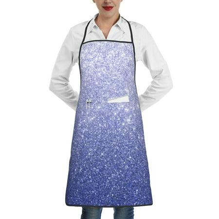 

Sikiie Glittering Blue Purple Aprons for Kitchen Cooking Aprons Chef Apron for Men Women Chef