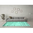 thumbnail image 3 of Ahgly Company Indoor Square Solid Turquoise Blue Modern Area Rugs, 3' Square, 3 of 4