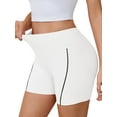 thumbnail image 2 of Chiclily Womens Athletic Shorts High Waisted Running Shorts Gym Workout Biking Shorts, White, Size S, 2 of 6