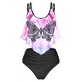 thumbnail image 1 of Tankini de Talla Grande de Tie-dye con Volantes Rosegal Leggings de talla grande, 1 of 5