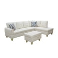 thumbnail image 2 of Hommoo L Shaped 4-Seat Couch, Faux Leather Sectional Couches and Sofas, Modern Living Room Furniture Sets Sectional Sofa Set, White(No Ottoman), 2 of 8
