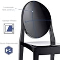 thumbnail image 4 of 2xhome Set of 4 Modern Contemporary Dining Barstools 30" Seat Height Plastic Armless Stools with Legrest, Black, 4 of 12