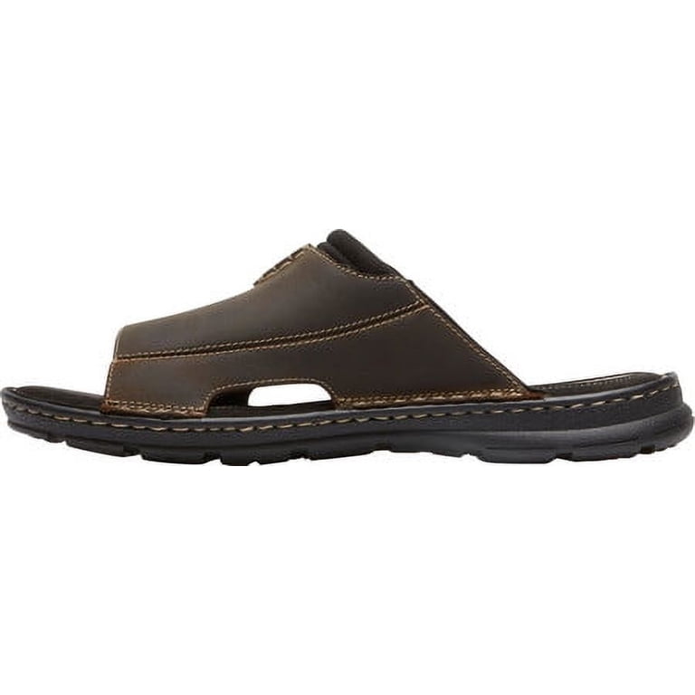Rockport Men\'s Darwyn 2  Brown Leather Slides Amazon.com | Rockport Men main image 4
