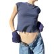 thumbnail image 3 of SAYOO , camisetas de manga corta para mujer, camisetas cortas casuales de verano a rayas con cuello redondo para ropa de calle SAYOO  Casual, 3 of 9