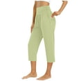 thumbnail image 2 of Simua Womens Pajama Pants Straight Leg Capri Yoga Pants Lounge Comfy Pleated Cropped Trousers with Pockets, 2 of 6
