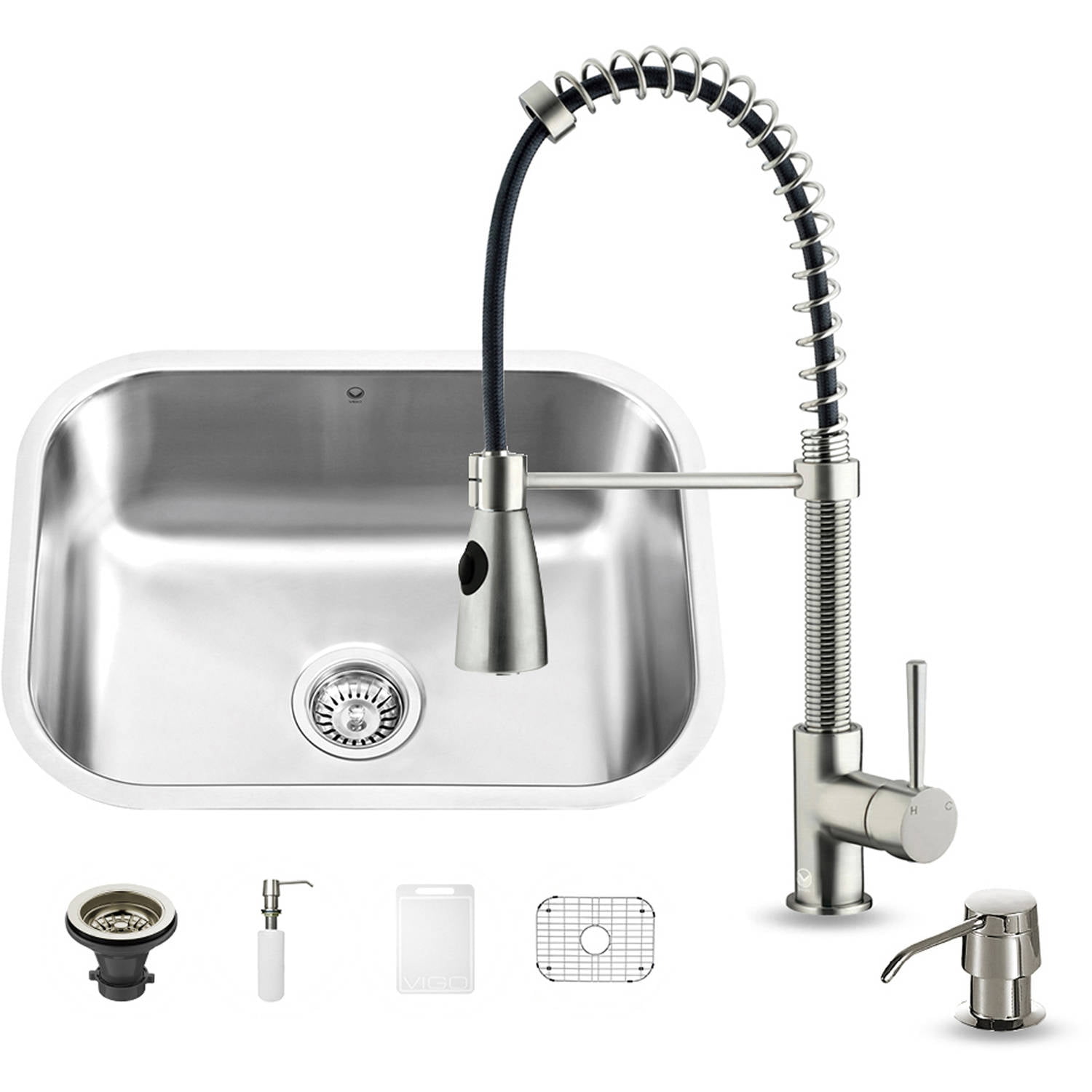 Vigo All-in-One 23" Undermount Stainless Steel Kitchen Sink and Faucet Set by Generic