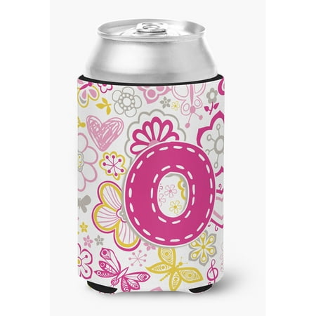 

Letter O Flowers and Butterflies Pink Can or Bottle Hugger