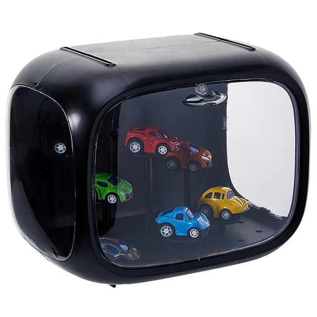Rectangle Plastic Minifigures Display Cases Dustproof Dolls Display Boxes with Magnetic Lids for Models Toys Action Figures Black Rectangle: 24x15.5~16x18cm