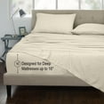 thumbnail image 4 of ROYALE LINENS 300 Thread Count 100% Long Staple Combed Cotton Sheet Set - 4 Piece King Bed Sheets - 1 Fitted, 1 Flat & 2 Pillow Cases - Soft Cool & Crisp Sheet Set (King, Ivory), 4 of 10