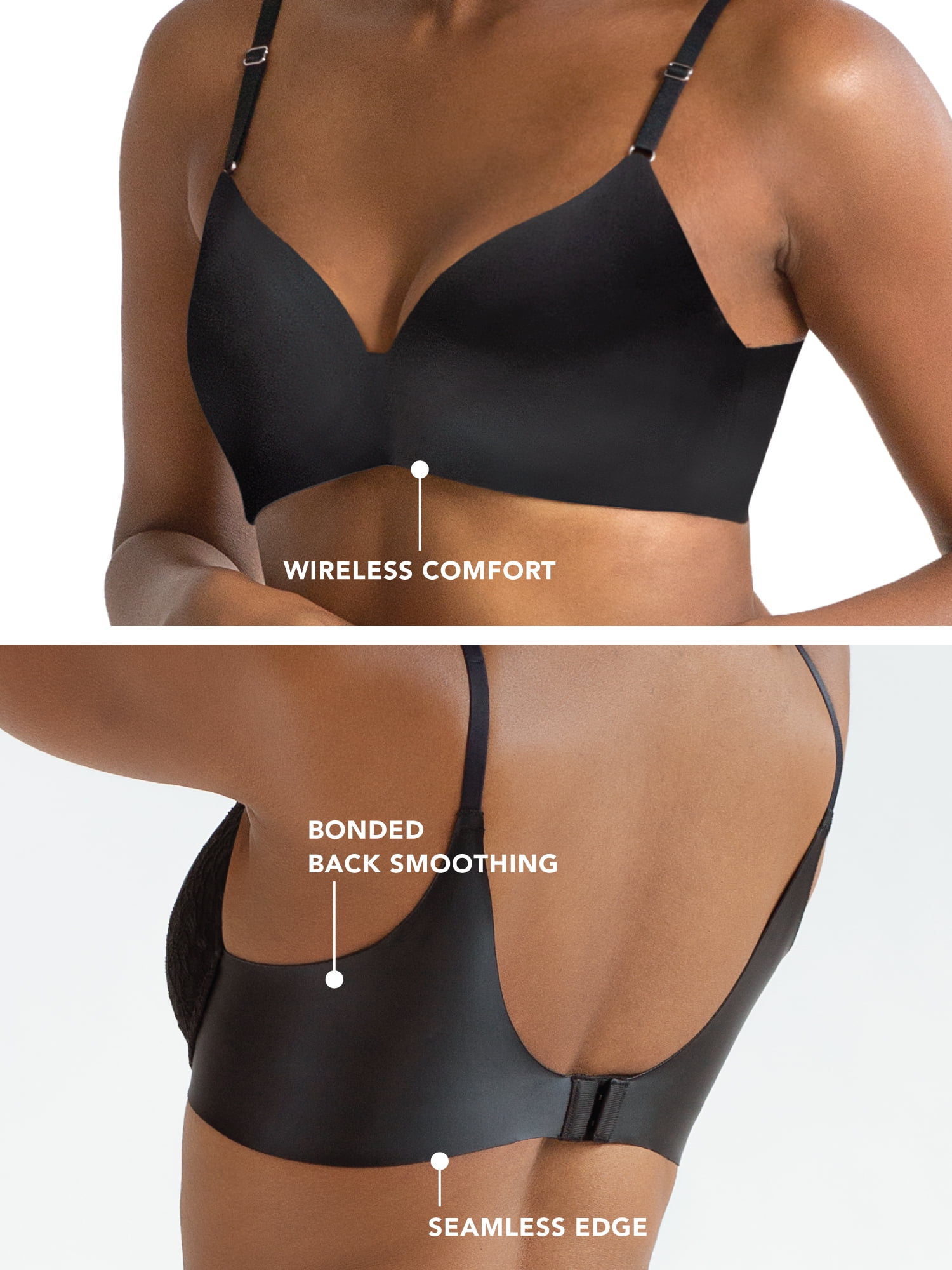 Secret Treasure Women's Wireless Bra With Back and Side Smoothing 