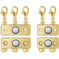 thumbnail image 2 of Necklace Clasps, 2PCS Brass 14k Gold Plated Gold Multi Necklace Layering Clasps Magnetic Layer Clasps, 2 of 5