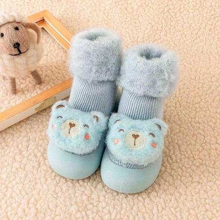 

Cathalem 6 Month Boy Shoes Autumn And Winter Comfortable Baby Toddler Shoes Cute Cartoon Children Baby Shoes for Walking Girls Blue 2 Years