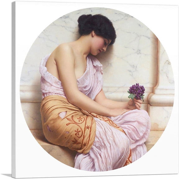 ARTCANVAS Violets Sweet Violets 1908 Canvas Art Print by John William Godward - Size: 18" x 18" (1.50" Deep)