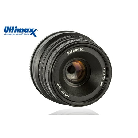 Ultimaxx 25MM f/1.8 Manual Lens for Fujifilm Mirrorless Cameras Fuji X-A1 X-A10 X-A2 X-A3 X-at X-M1 XM2 X-T1 X-T10 X-T2 X-T20 X-Pro1 X-Pro2 X-E1 X-E2 X-E2s