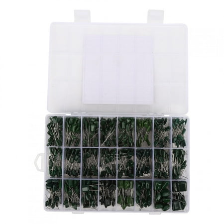 

700Pcs 24 Types Green Polyester Film Capacitors Kit 0.22NF-470NF 100V with Storage Box