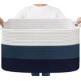 thumbnail image 1 of Cesta de Almacenamiento Goodpick 55x38x30 cm Grande de Algodón Azul, 1 of 7